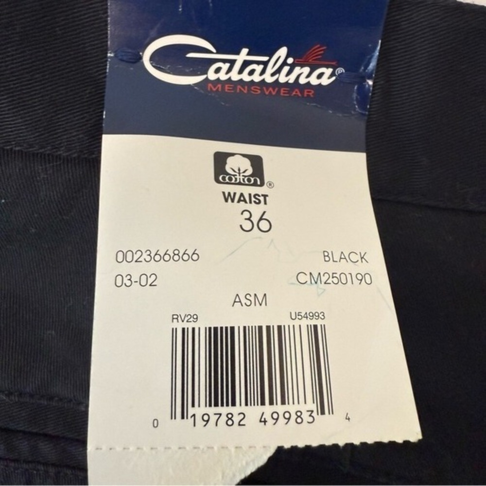 Catalina Mens‎ 36 X 9 Black Pleated Cotton Navigator Shorts - Picture 3 of 6